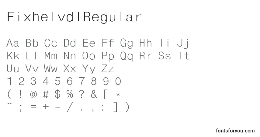 FixhelvdlRegular-fontti – aakkoset, numerot, erikoismerkit