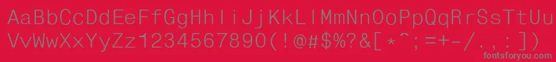 FixhelvdlRegular Font – Gray Fonts on Red Background