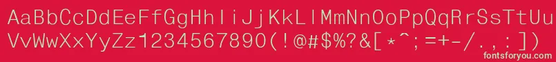 FixhelvdlRegular Font – Green Fonts on Red Background