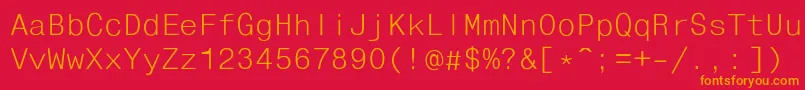 FixhelvdlRegular Font – Orange Fonts on Red Background