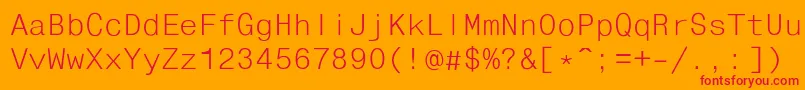FixhelvdlRegular Font – Red Fonts on Orange Background