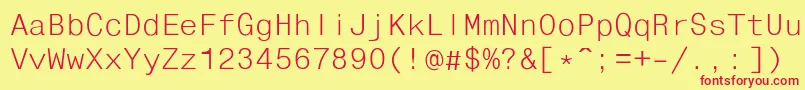 FixhelvdlRegular Font – Red Fonts on Yellow Background