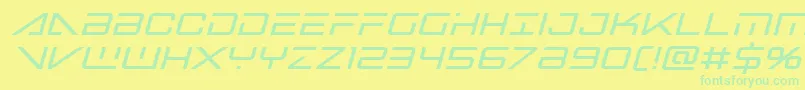 Bansheepilotboldital Font – Green Fonts on Yellow Background