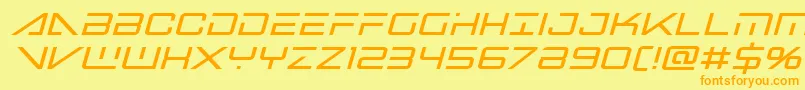 Bansheepilotboldital Font – Orange Fonts on Yellow Background