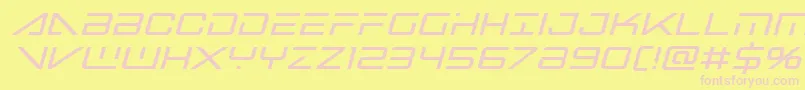 Bansheepilotboldital Font – Pink Fonts on Yellow Background
