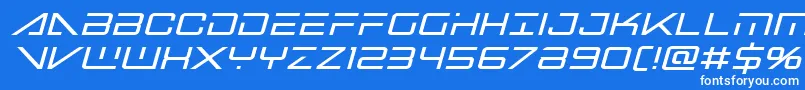 Шрифт Bansheepilotboldital – белые шрифты на синем фоне