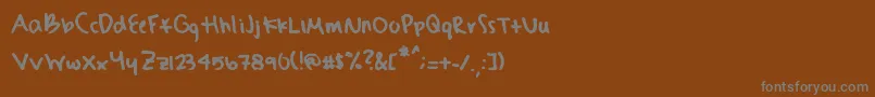 フォントSydneyshand – 茶色の背景に灰色の文字