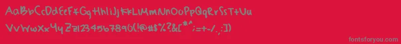 Sydneyshand Font – Gray Fonts on Red Background