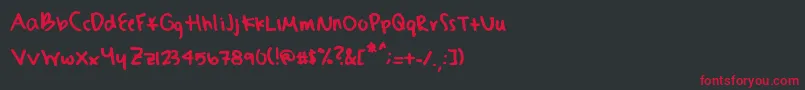 Sydneyshand Font – Red Fonts on Black Background