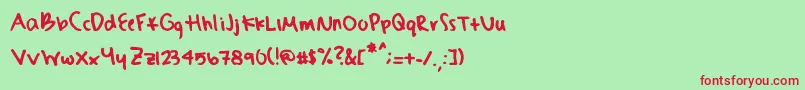 Sydneyshand Font – Red Fonts on Green Background