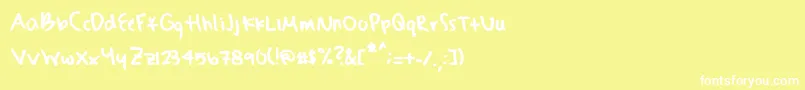 Więcej informacji o czcionce Sydneyshand Czcionka Sydneyshand – białe czcionki na żółtym tle
