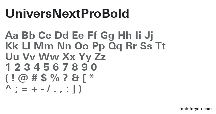 UniversNextProBold Font – alphabet, numbers, special characters