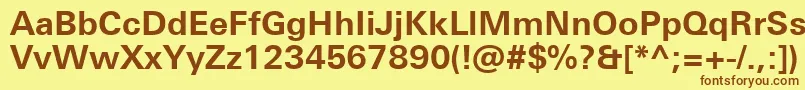 UniversNextProBold Font – Brown Fonts on Yellow Background