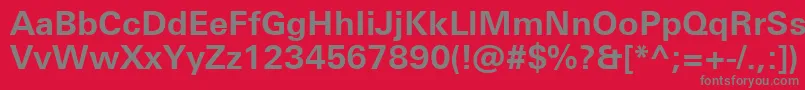 フォントUniversNextProBold – 赤い背景に灰色の文字