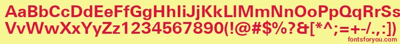 UniversNextProBold Font – Red Fonts on Yellow Background