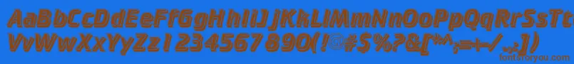 Cricketinlineshadow Font – Brown Fonts on Blue Background