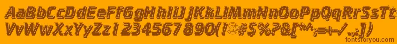 Cricketinlineshadow Font – Brown Fonts on Orange Background