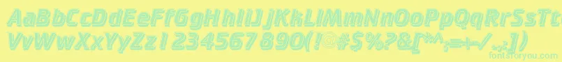 Cricketinlineshadow Font – Green Fonts on Yellow Background