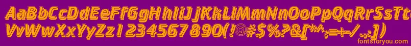 Cricketinlineshadow Font – Orange Fonts on Purple Background