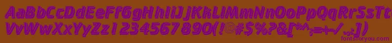 Cricketinlineshadow Font – Purple Fonts on Brown Background