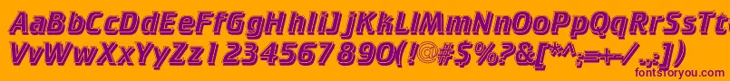 Cricketinlineshadow Font – Purple Fonts on Orange Background