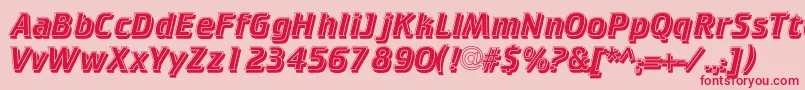 Cricketinlineshadow Font – Red Fonts on Pink Background