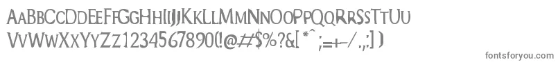 EndOfAnthropocene-fontti – harmaat kirjasimet valkoisella taustalla
