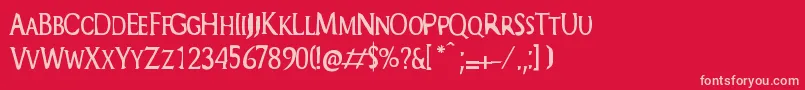 フォントEndOfAnthropocene – 赤い背景にピンクのフォント