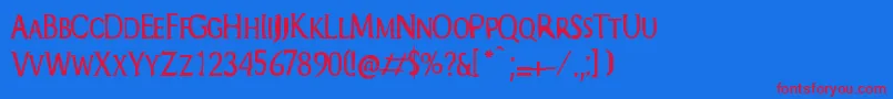 EndOfAnthropocene Font – Red Fonts on Blue Background