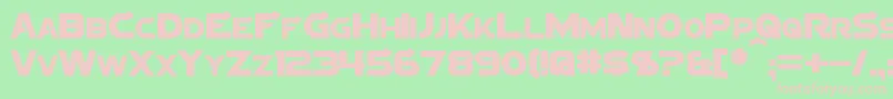 SigmaFive-fontti – vaaleanpunaiset fontit vihreällä taustalla