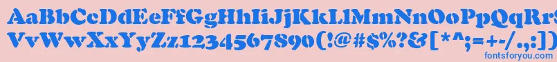 CooperBlackStencilRegular Font – Blue Fonts on Pink Background