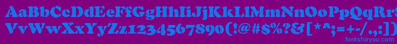 CooperBlackStencilRegular Font – Blue Fonts on Purple Background