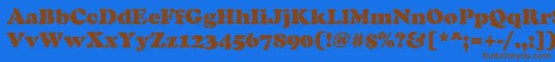 CooperBlackStencilRegular Font – Brown Fonts on Blue Background