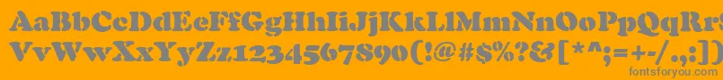 CooperBlackStencilRegular-Schriftart – Graue Schriften auf orangefarbenem Hintergrund