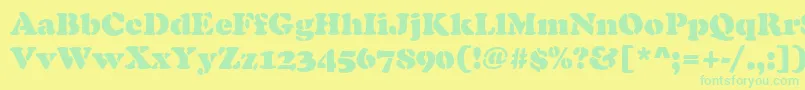 CooperBlackStencilRegular Font – Green Fonts on Yellow Background