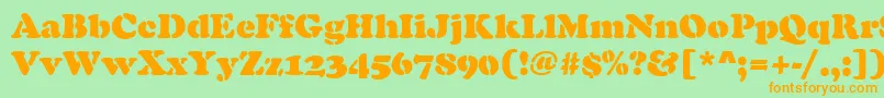 CooperBlackStencilRegular Font – Orange Fonts on Green Background