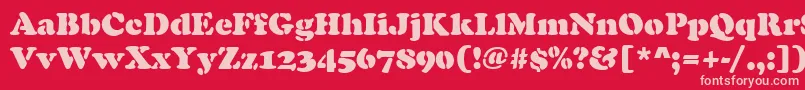 CooperBlackStencilRegular-fontti – vaaleanpunaiset fontit punaisella taustalla