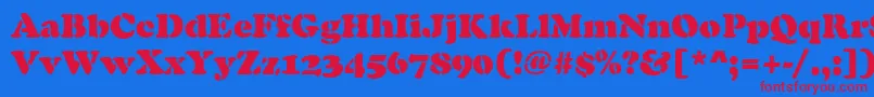 CooperBlackStencilRegular Font – Red Fonts on Blue Background