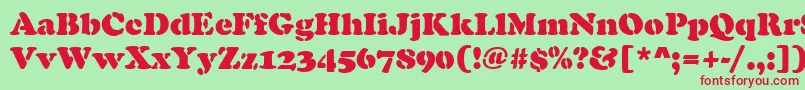 フォントCooperBlackStencilRegular – 赤い文字の緑の背景