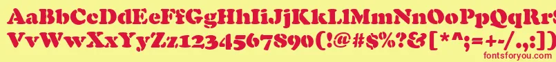 CooperBlackStencilRegular Font – Red Fonts on Yellow Background