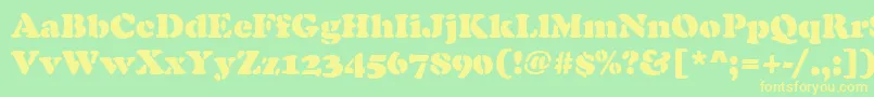 CooperBlackStencilRegular Font – Yellow Fonts on Green Background