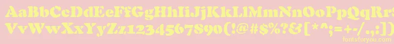 CooperBlackStencilRegular-Schriftart – Gelbe Schriften auf rosa Hintergrund