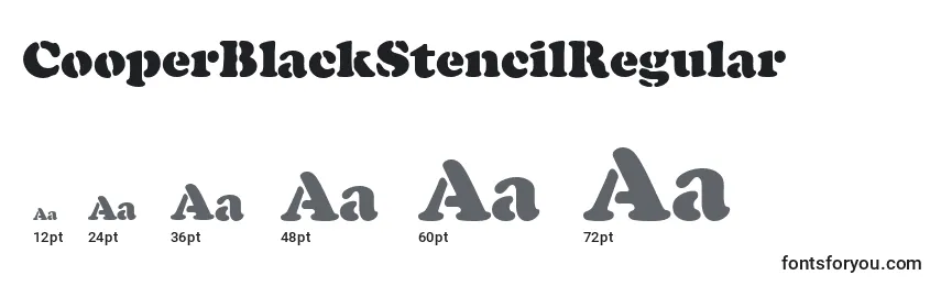 Размеры шрифта CooperBlackStencilRegular
