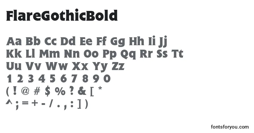 FlareGothicBold-fontti – aakkoset, numerot, erikoismerkit