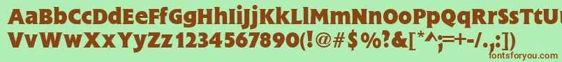 FlareGothicBold Font – Brown Fonts on Green Background