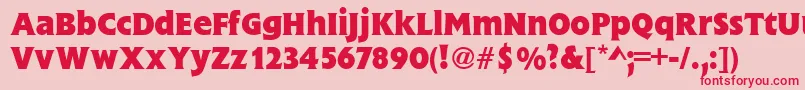 FlareGothicBold Font – Red Fonts on Pink Background