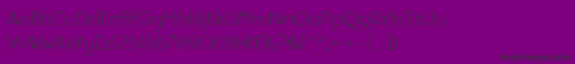 LinotypebanjomanLight-Schriftart – Schwarze Schriften auf violettem Hintergrund