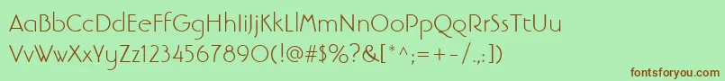 LinotypebanjomanLight Font – Brown Fonts on Green Background