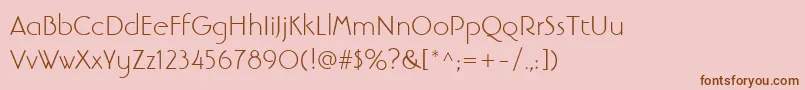 LinotypebanjomanLight Font – Brown Fonts on Pink Background