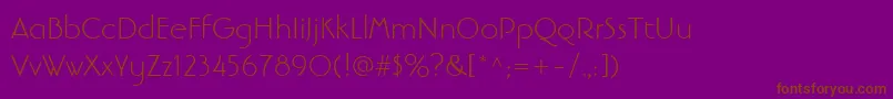 LinotypebanjomanLight Font – Brown Fonts on Purple Background